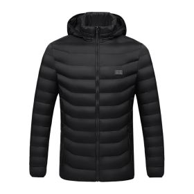 Winter Heated  Plus Size Jacket Electric Heated Clothing (Option: Zone 4single control black-6XL)